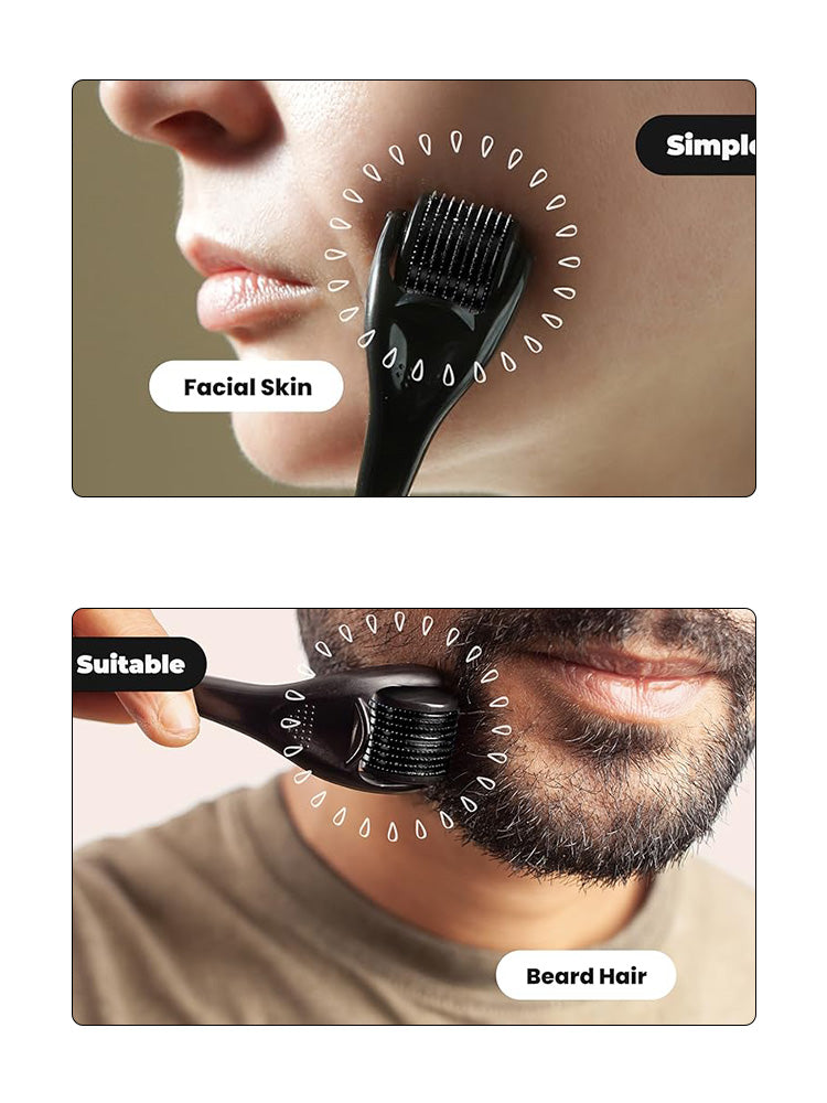 GLOW ROLLER™ Beard Growth Derma Roller for Men – Patchy Beard Solution - The Glow Roller