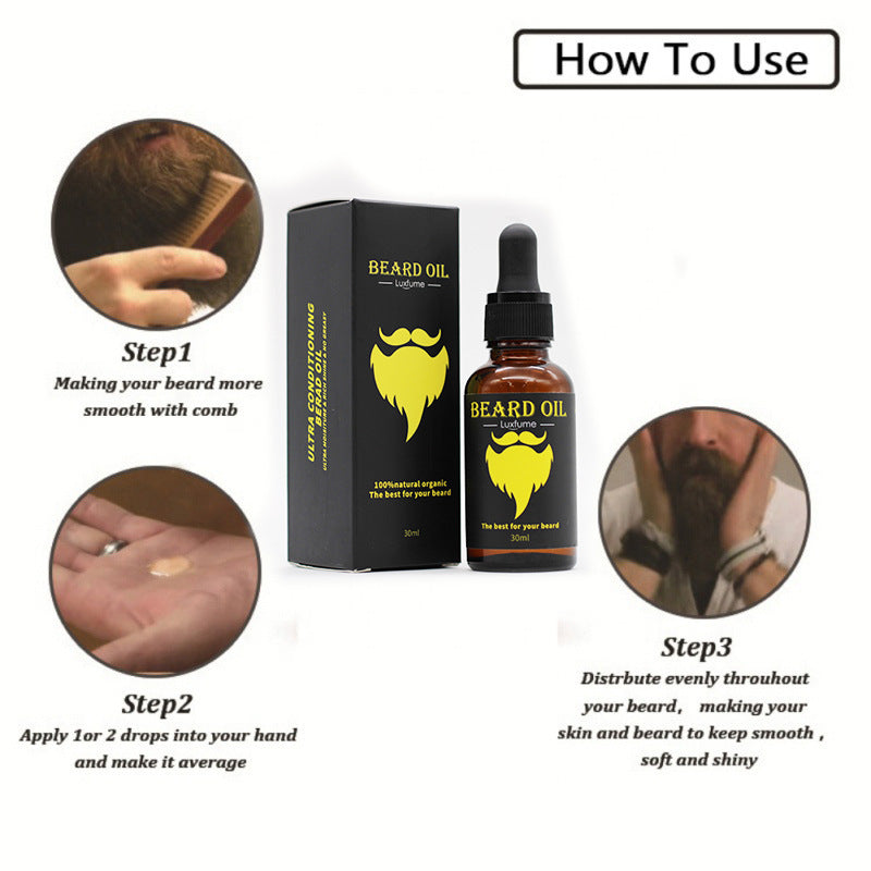 GLOW ROLLER™ Luxfume Beard Oil for Men – Beard Growth & Conditioning Serum - The Glow Roller