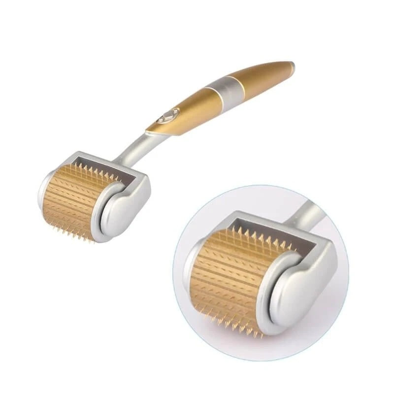 GLOW ROLLER™ Premium Golden Titanium Derma Roller for Hair & Skin - The Glow Roller